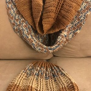 Handmade infinity scarf and hat set